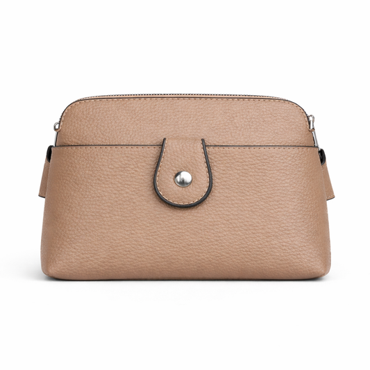 Bež ženska kožna torbica sa rajsferšlusom