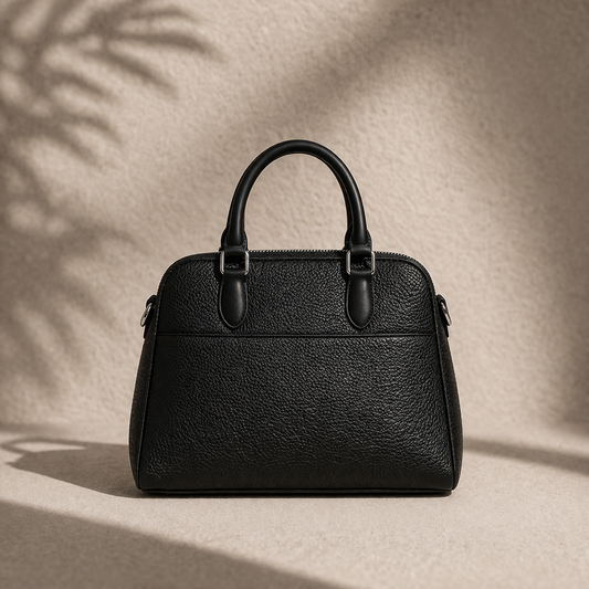 Crna klasična kožna torba sa ručkama